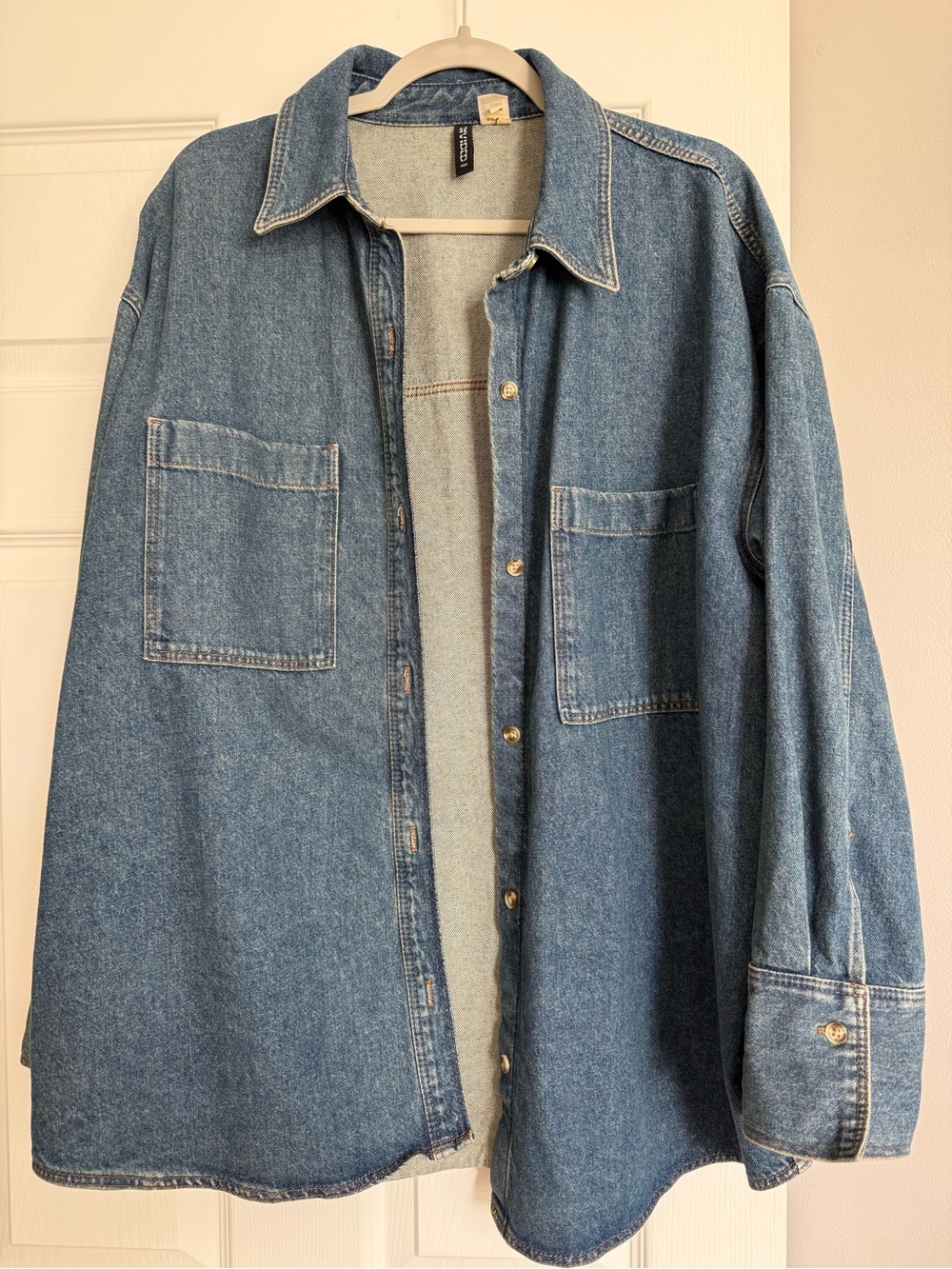 H&M Blue Denim Utility Overshirt Jacket NWT